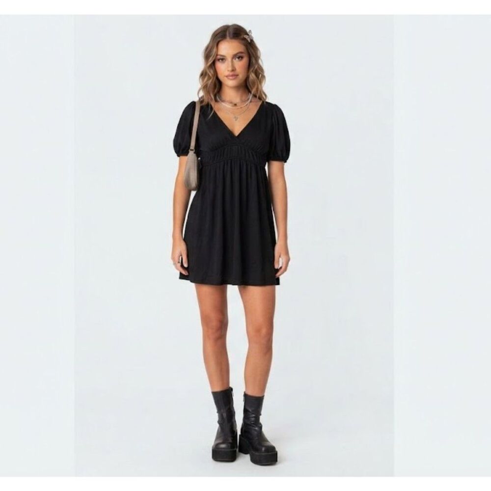 Max-studio Women's Y2K Tunic Style Black Dress